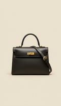 Leather Bag with Gold Accents