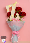 Personalized LED Initial Rose Bouquet