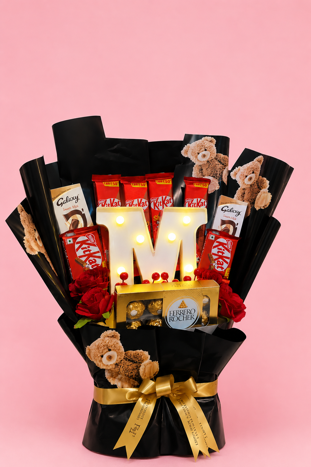 Luxury Chocolate & LED Initial Bouquet